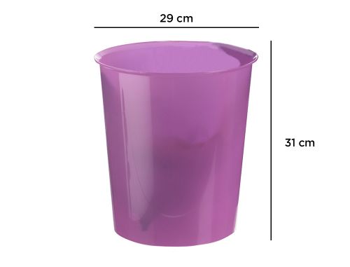 Cesto q-connect de papeis em plastico violeta translucido 16 litros - 31 x 29 cm , Q-connect , 43532 , 5705831152571